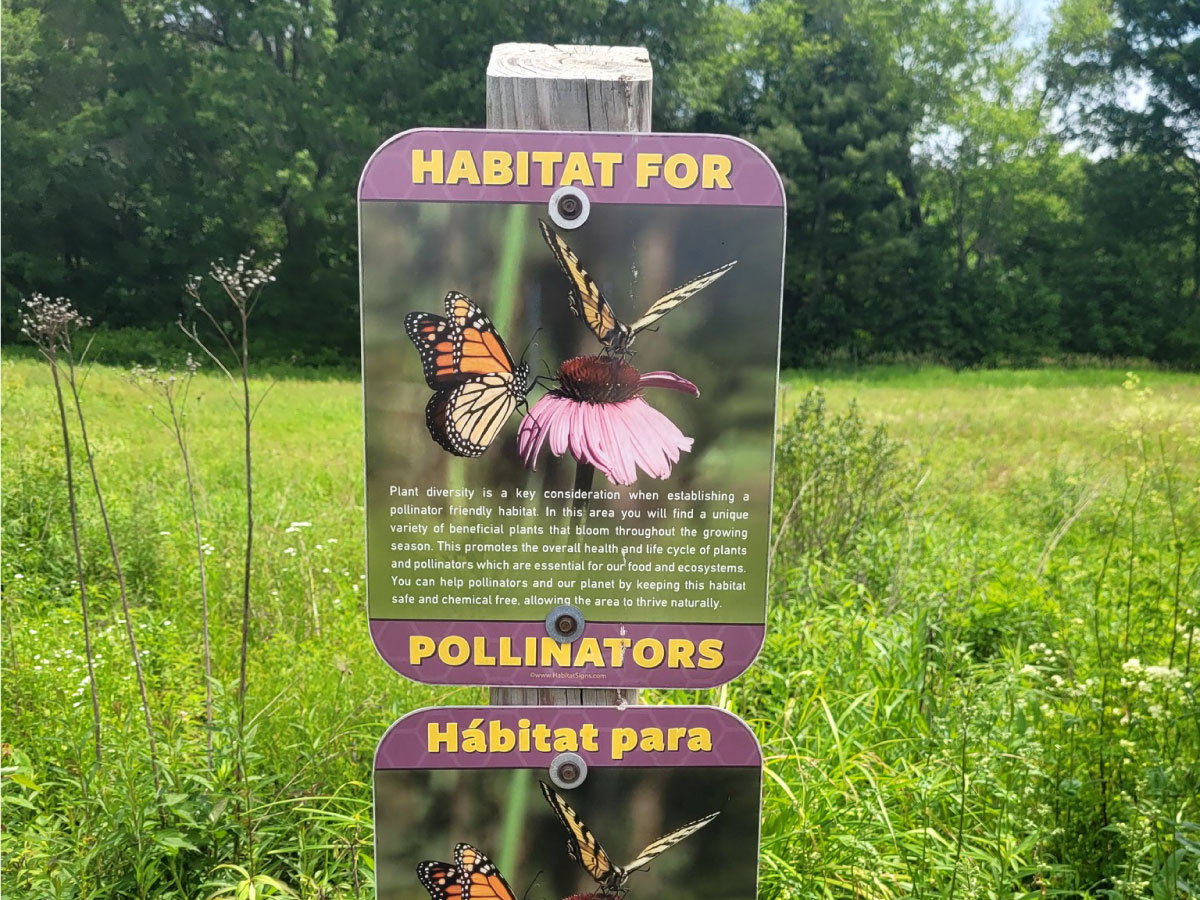 Science placard: habitat for pollinators