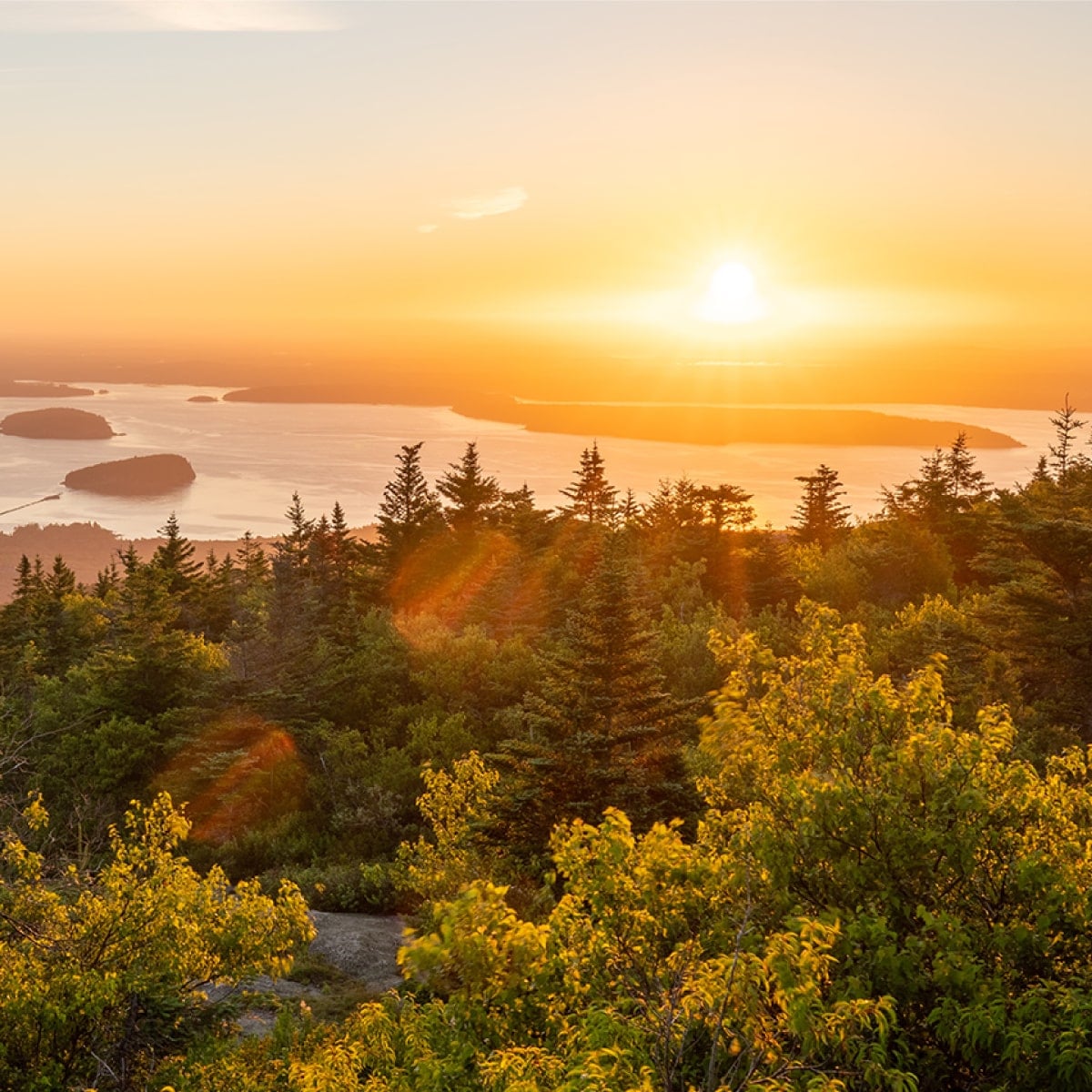 View of Echo Lake at sunset