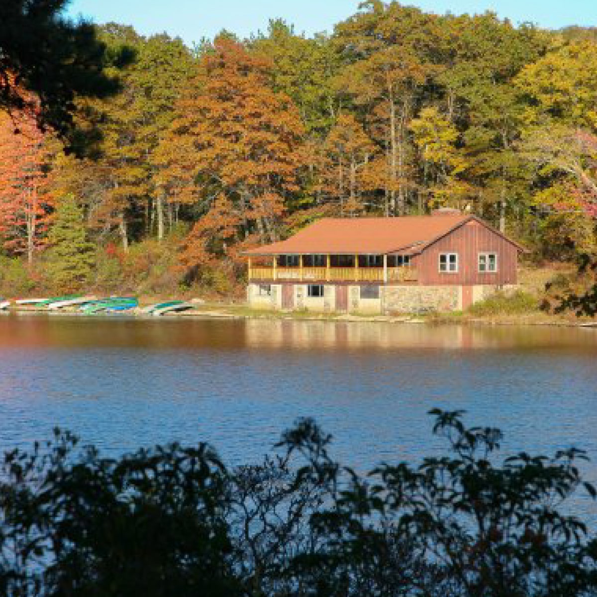 View of Mohican Outdoor Center across the lake