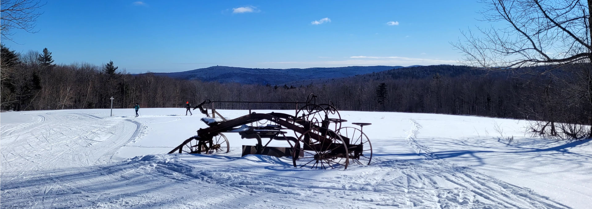 View of historic farmlands in winter