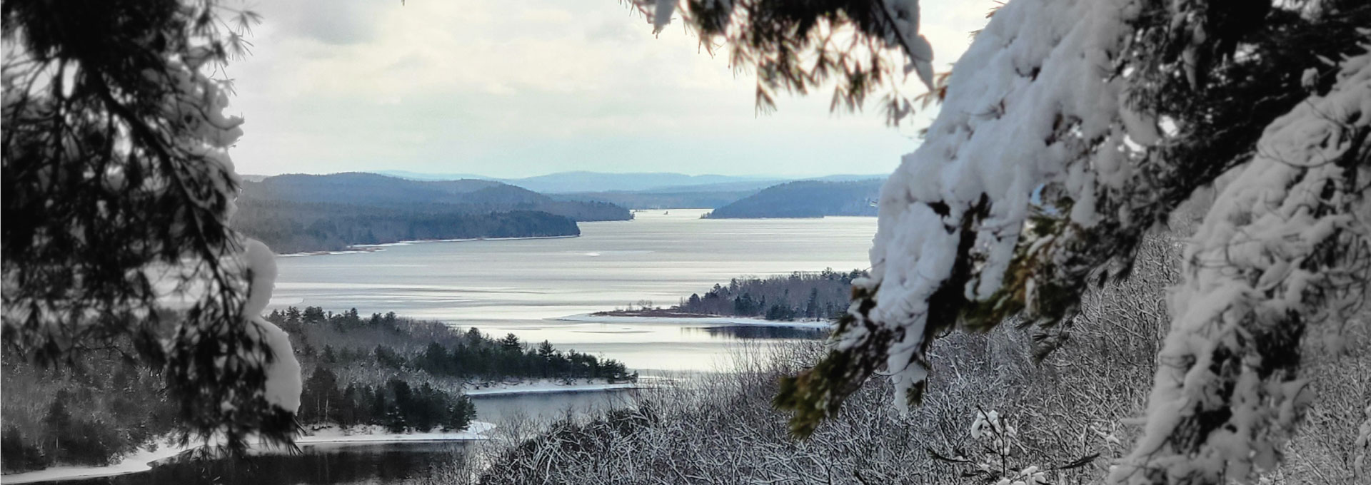 View of Quabbin Reservoir in winter
