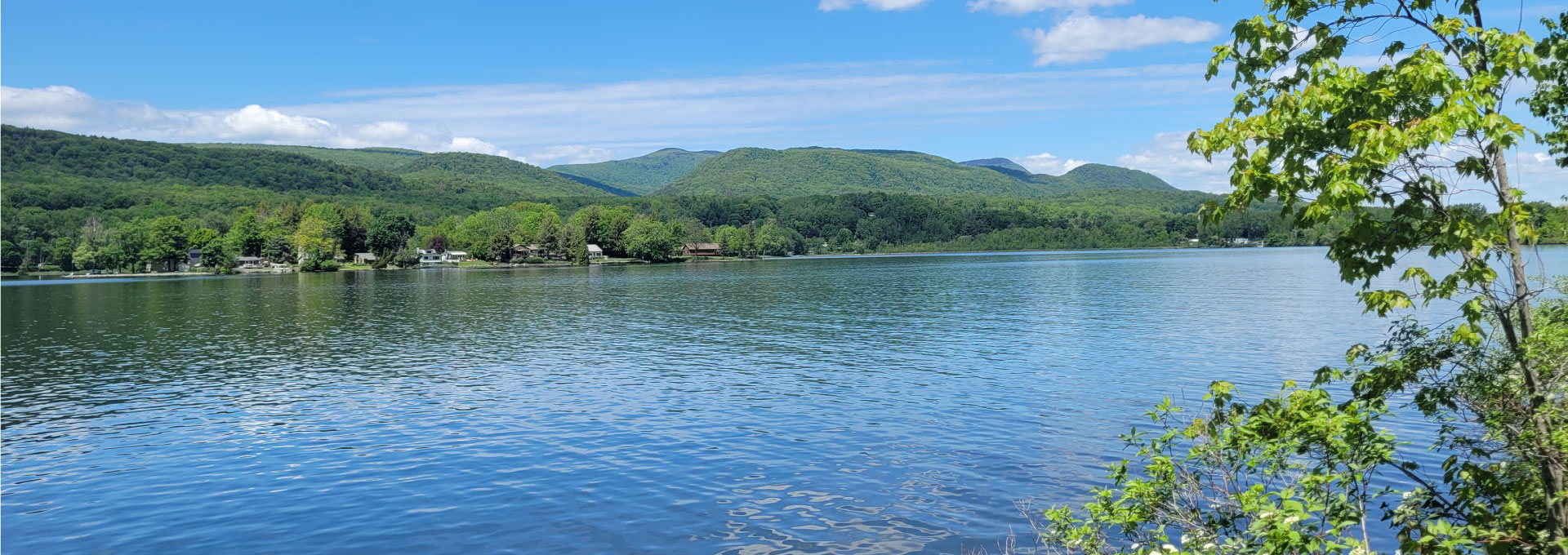View of Cheshire Lake in summer