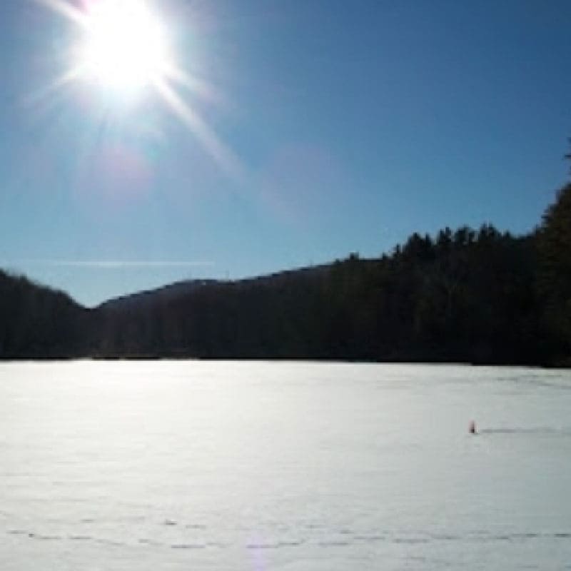 Snow-covered Lake Bray