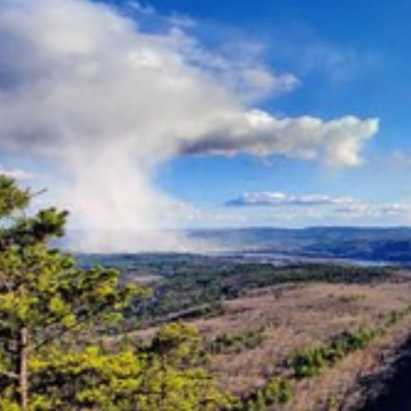 View of mountains in the spring