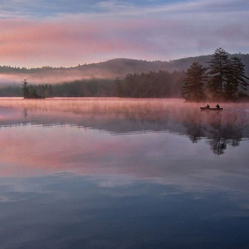 Canoeists on a lake