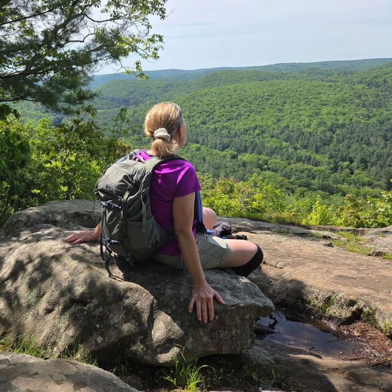 Hiker admiring the view