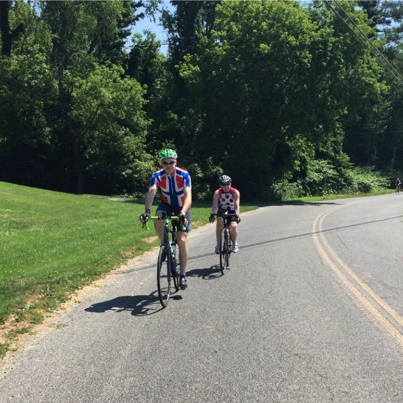 Two cyclists on the road