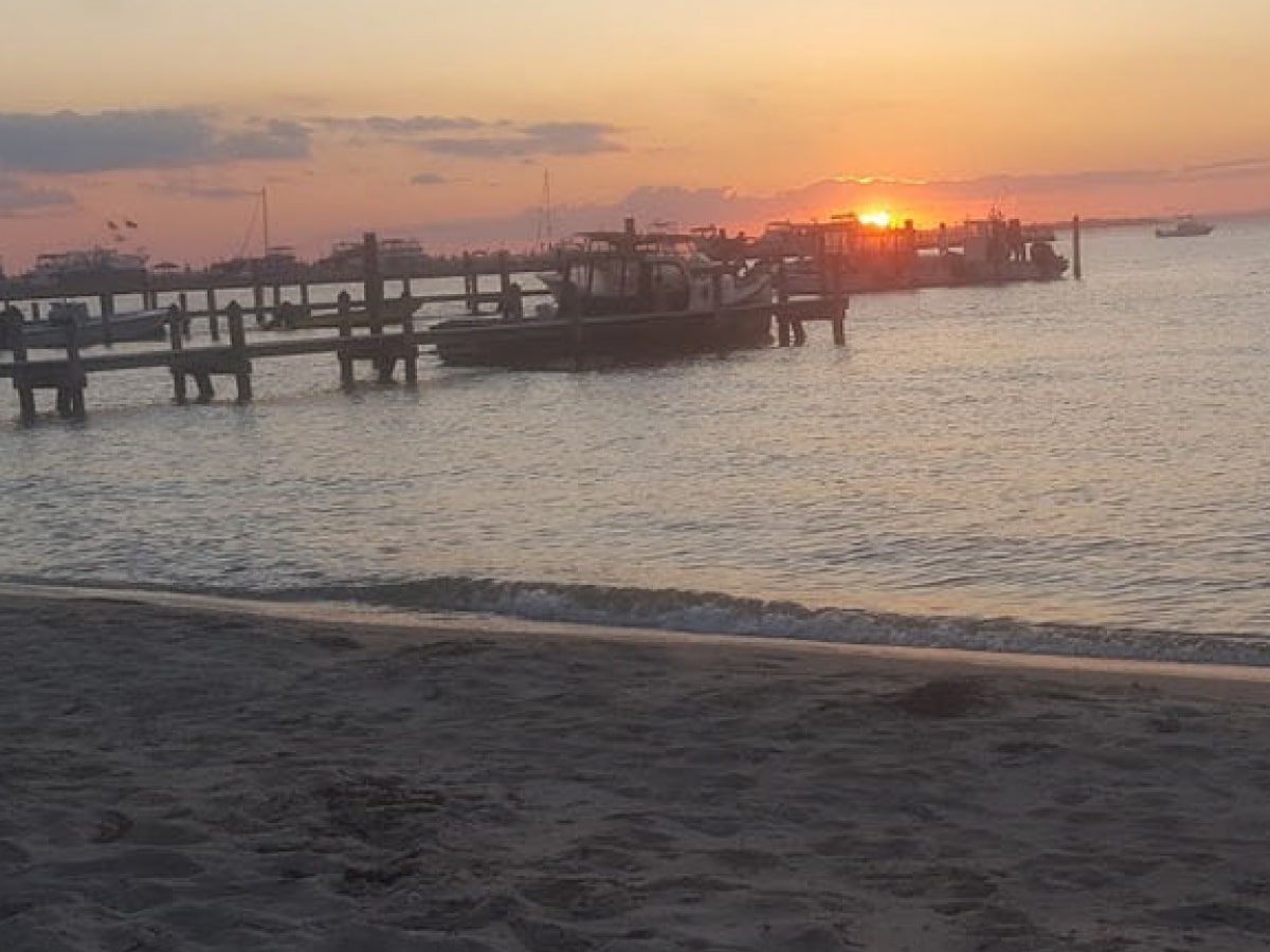 Back cover: Pier at sunset