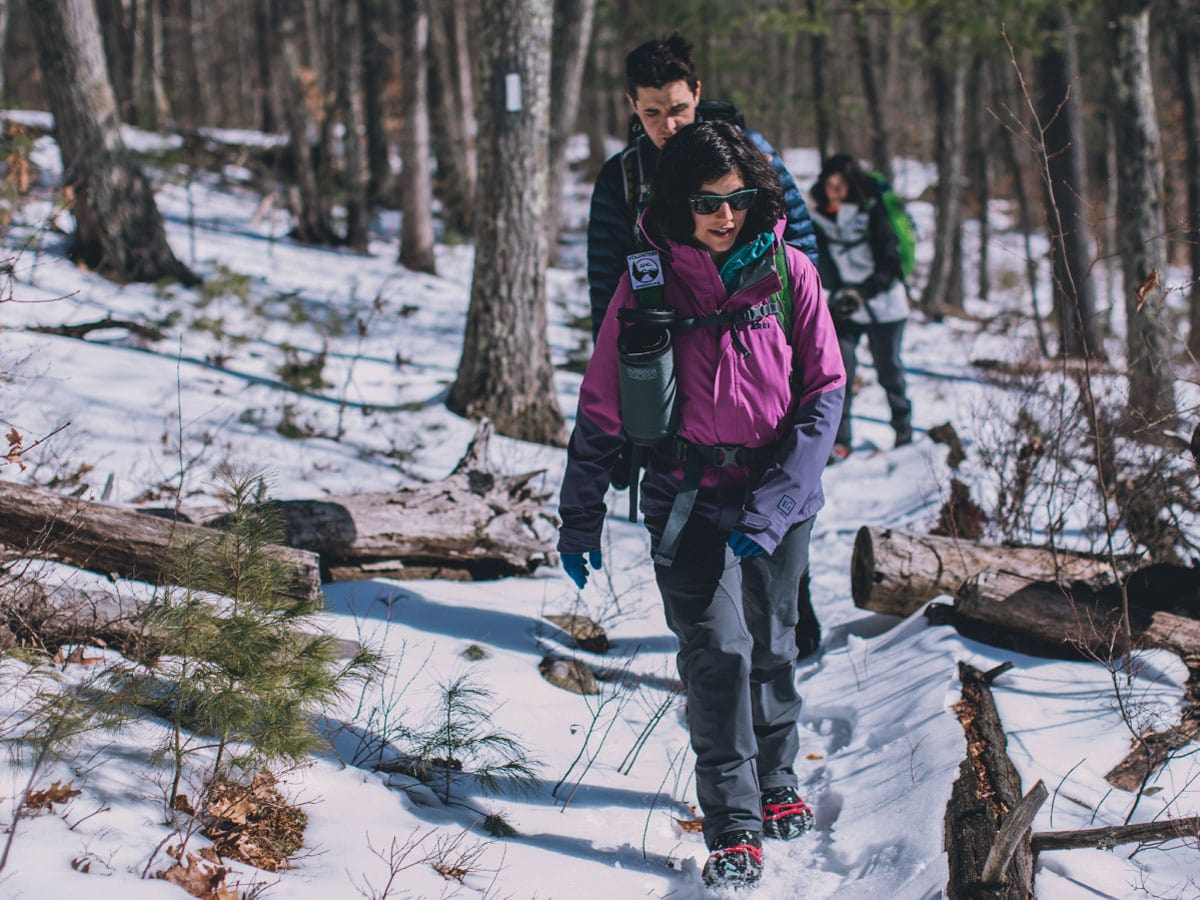 Hikers in snow