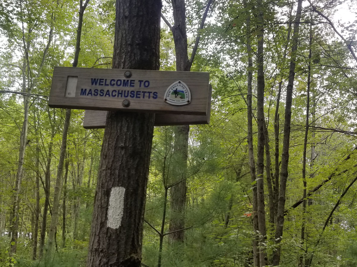 Welcome to Massachusetts trail sign
