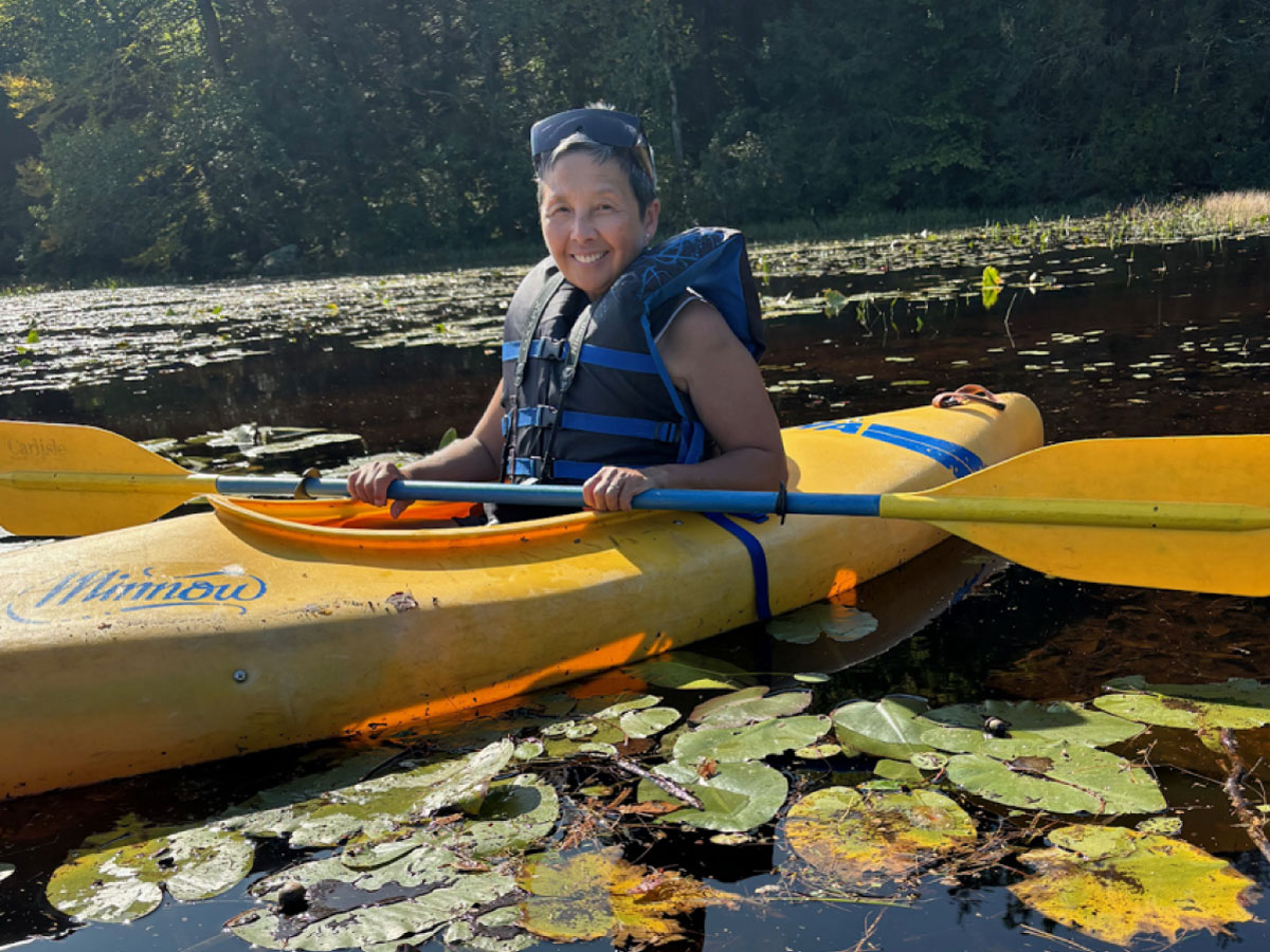 Canoeist on Russell Pond