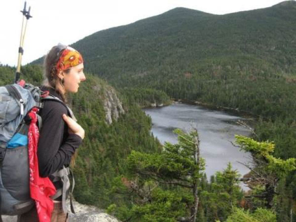 Hiker at a vista 