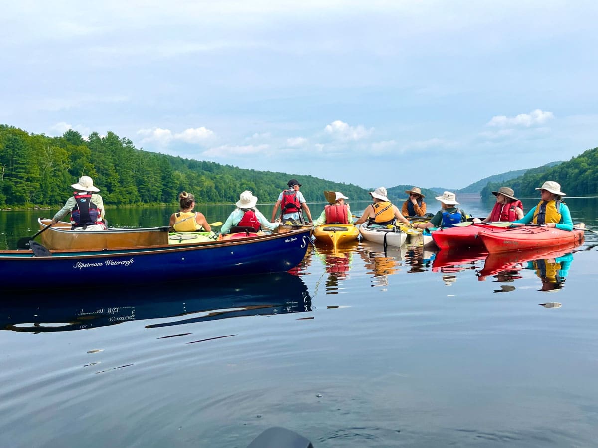 Canoes and kayaks on Littleville Lake