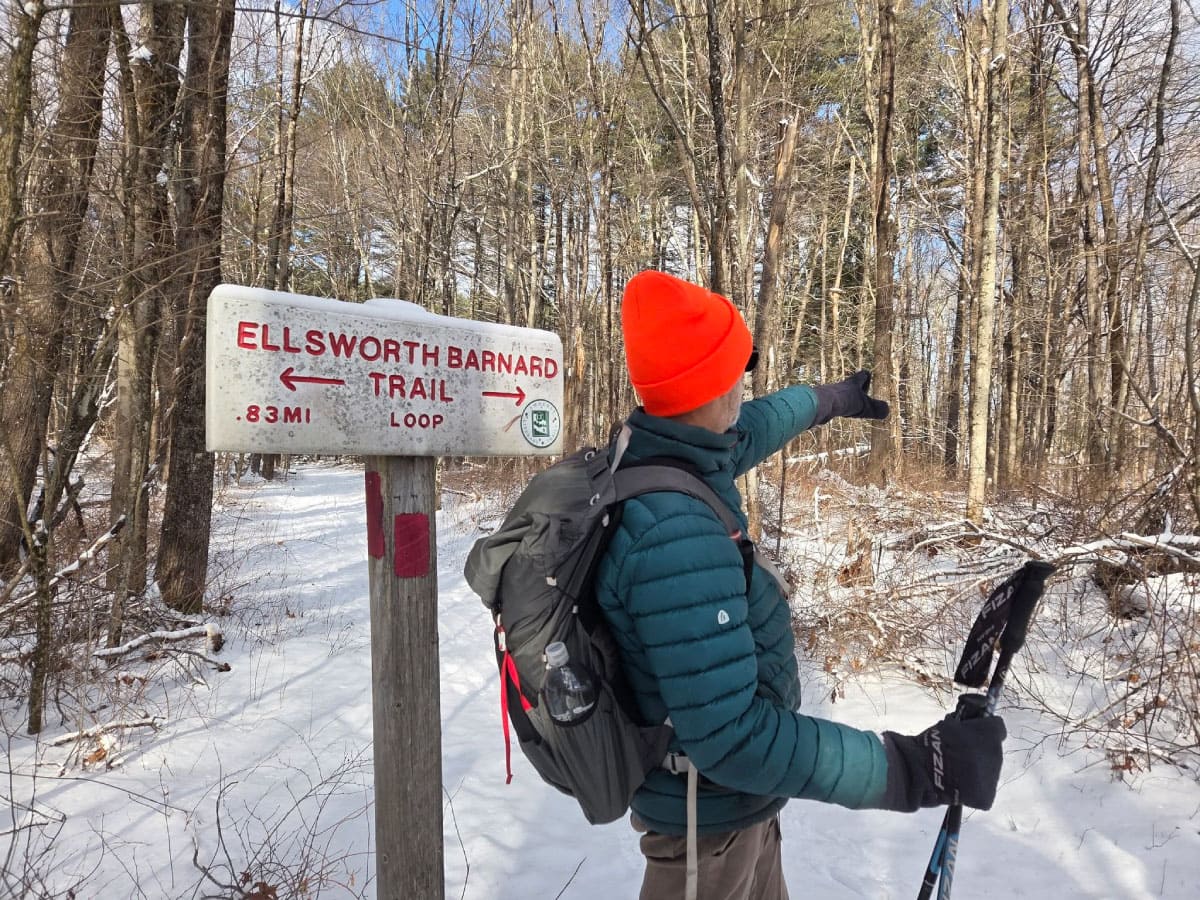 Man on a snowy trail