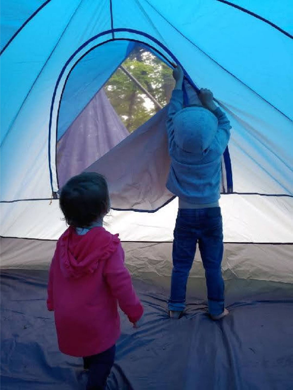 Children in a tent