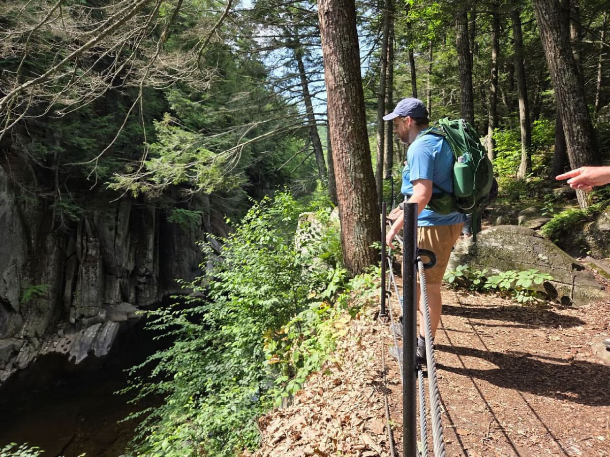 Hiker overlooking a gorge