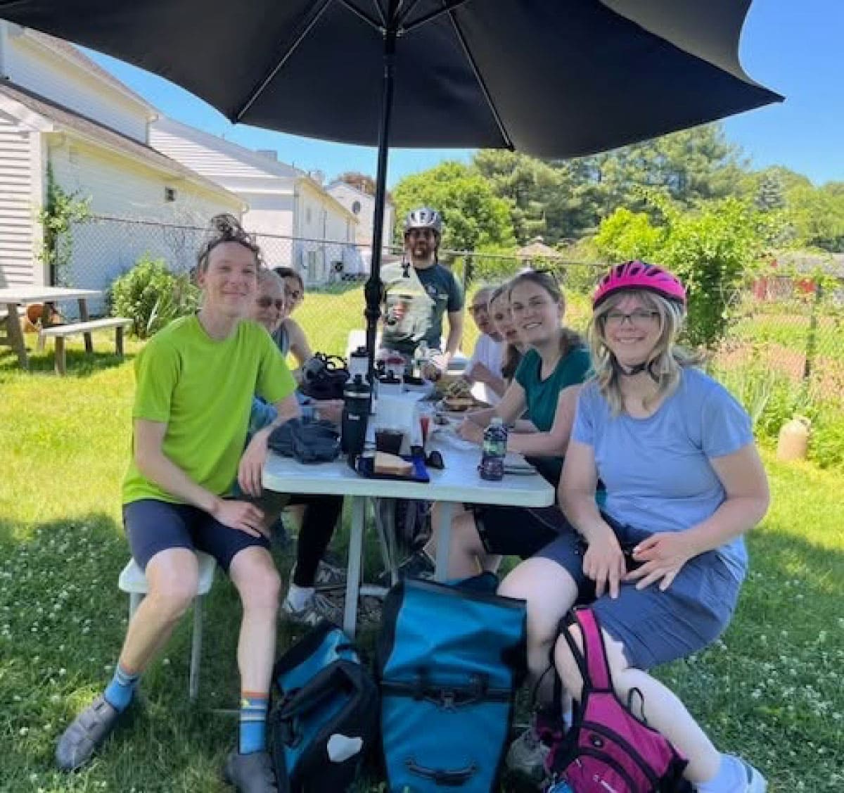 Group of bicyclists