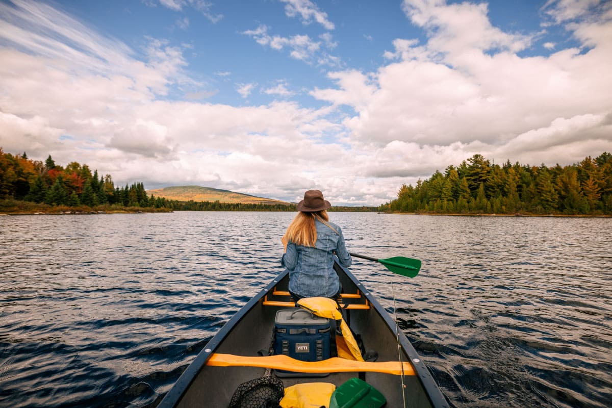 Woman canoeing