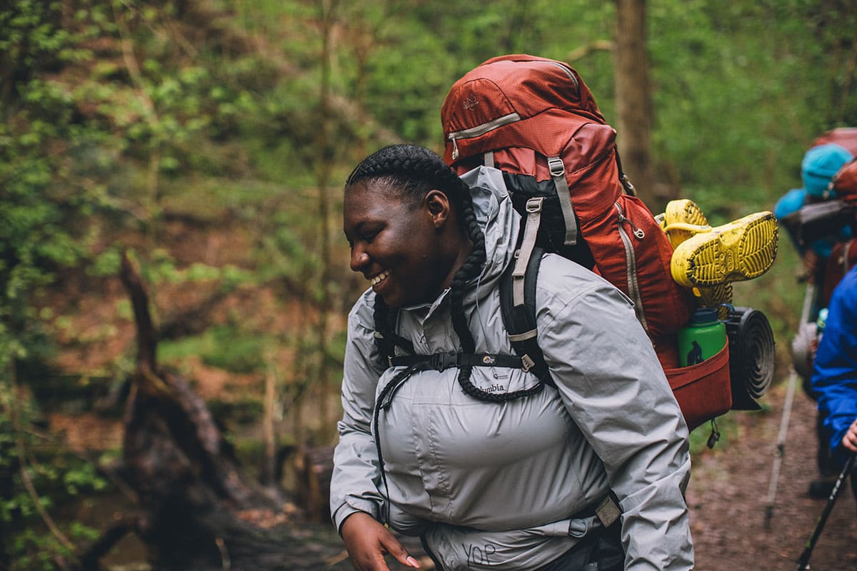 Hikers in the fall