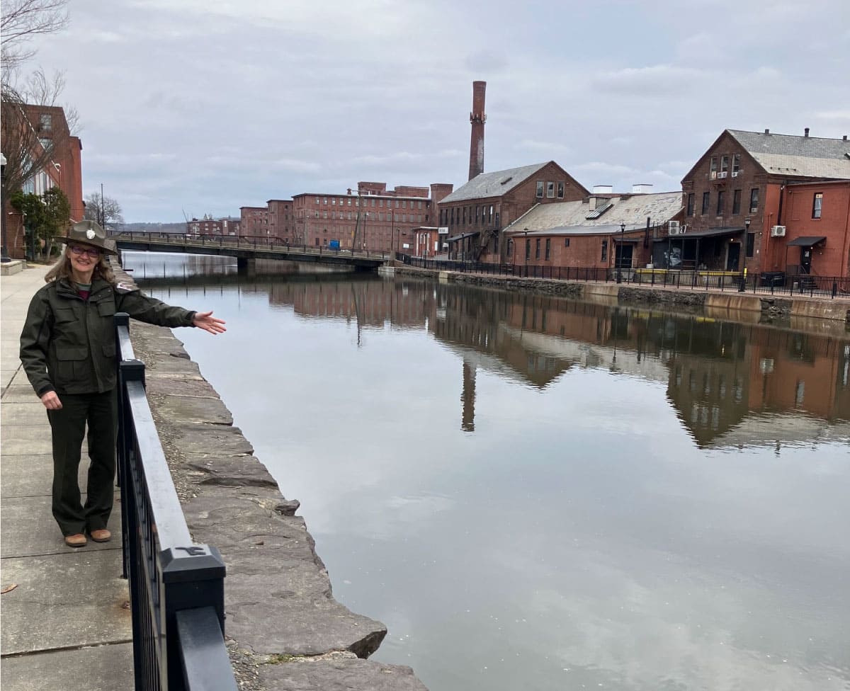 Mills along a canal