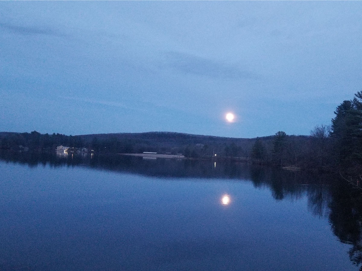 Moon over a lake