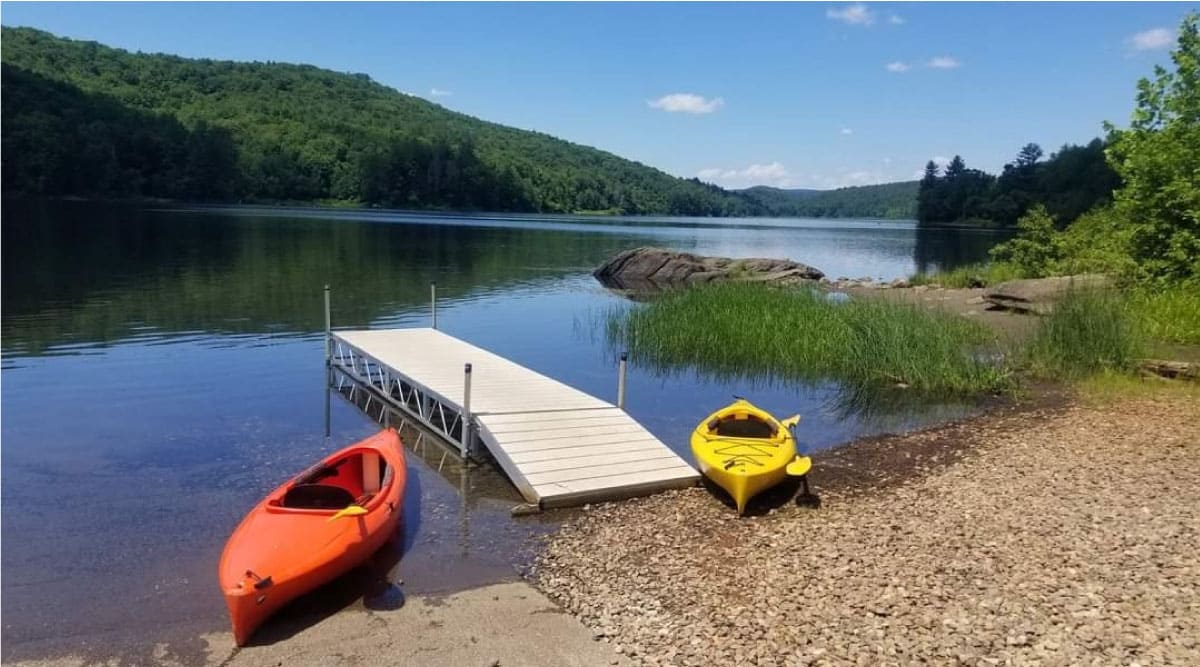 Kayaks on the shore