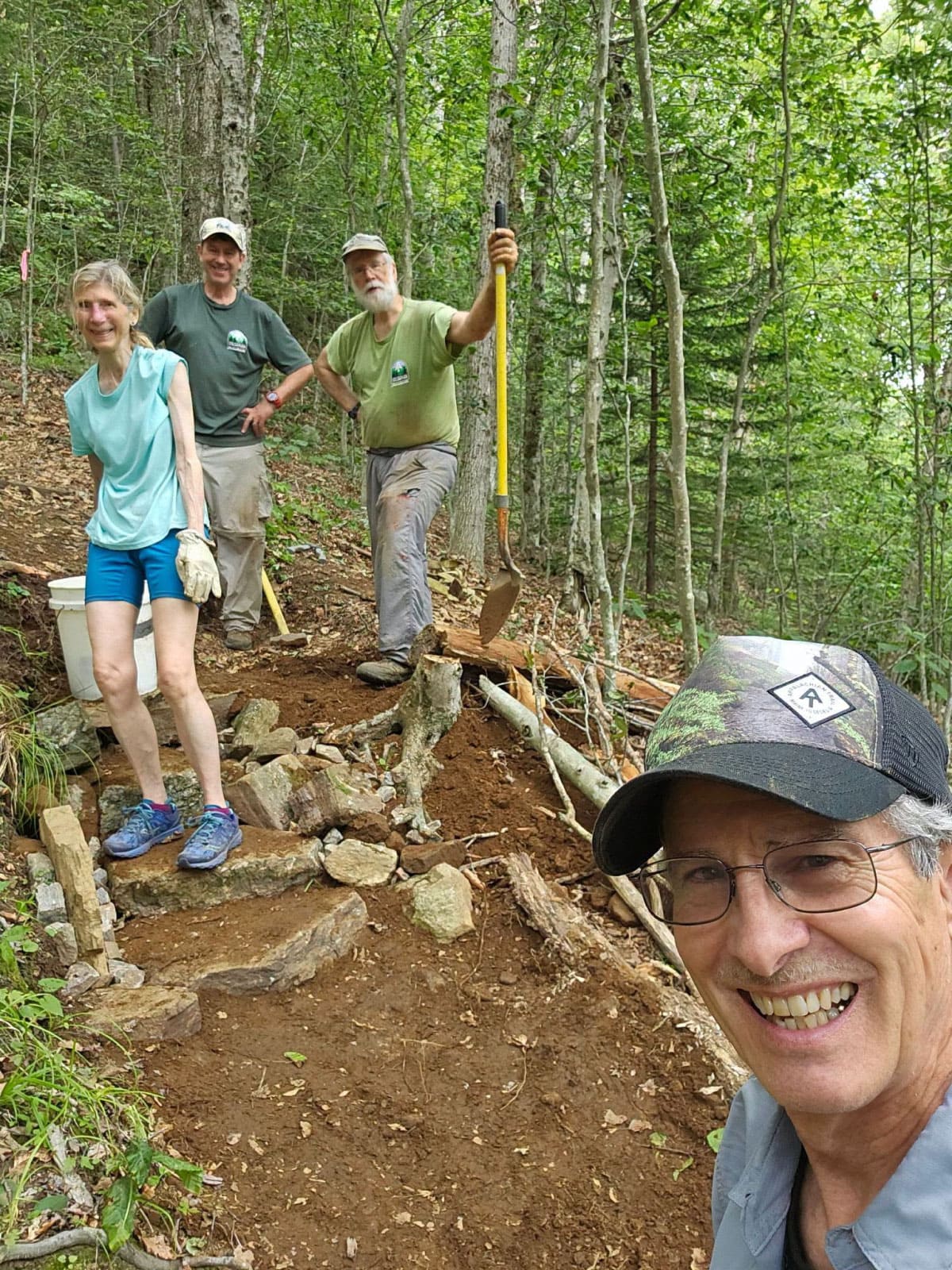 Workers repairing a trail