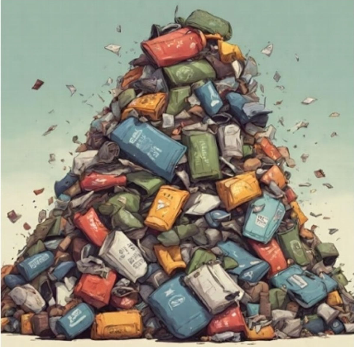 Illustration of a trash pile