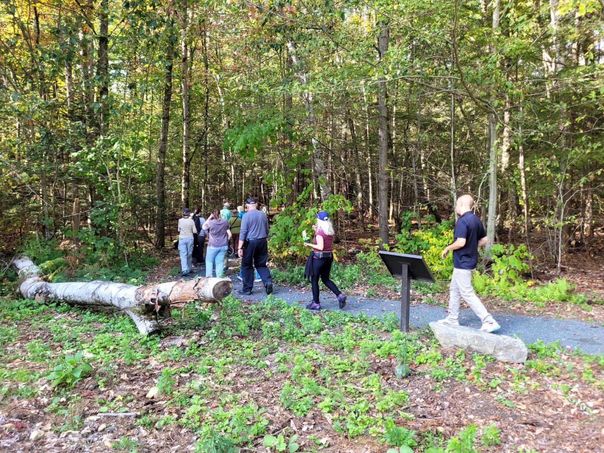People walking on the accessible trail