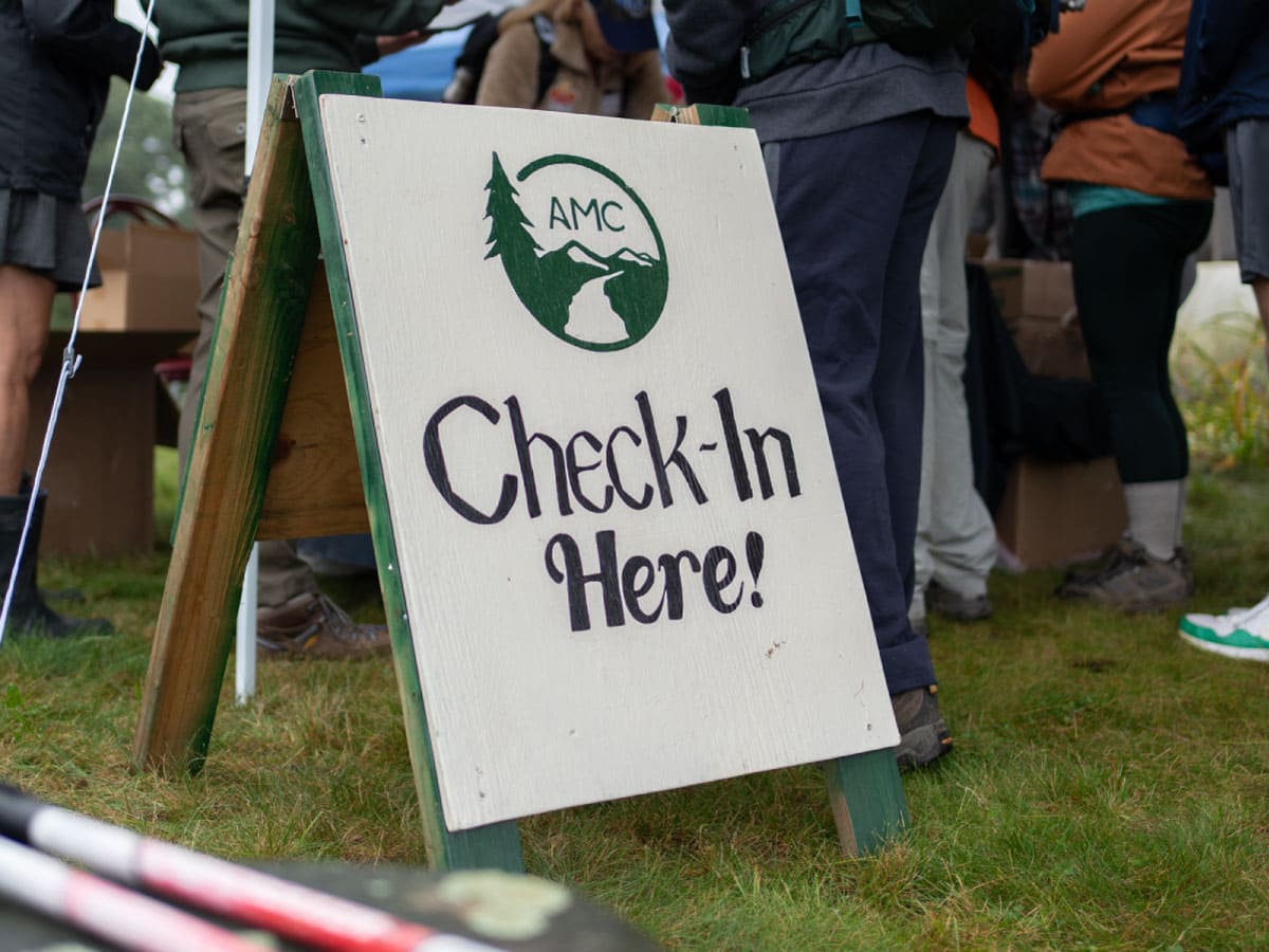 Check-in sign