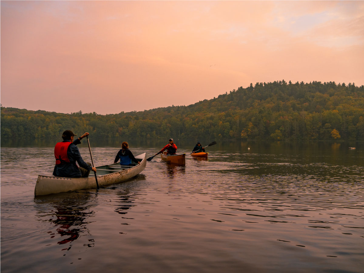 Canoeists on Russell Pond