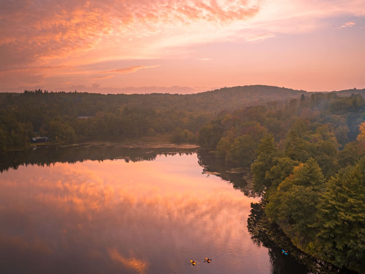 Overhead view of Russell Pond