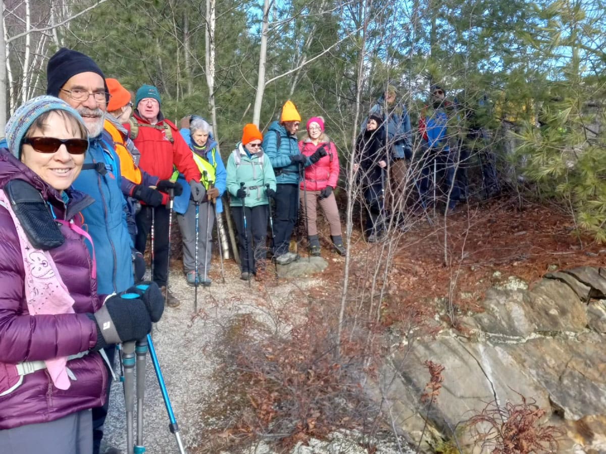 Hikers at the top of a quarry