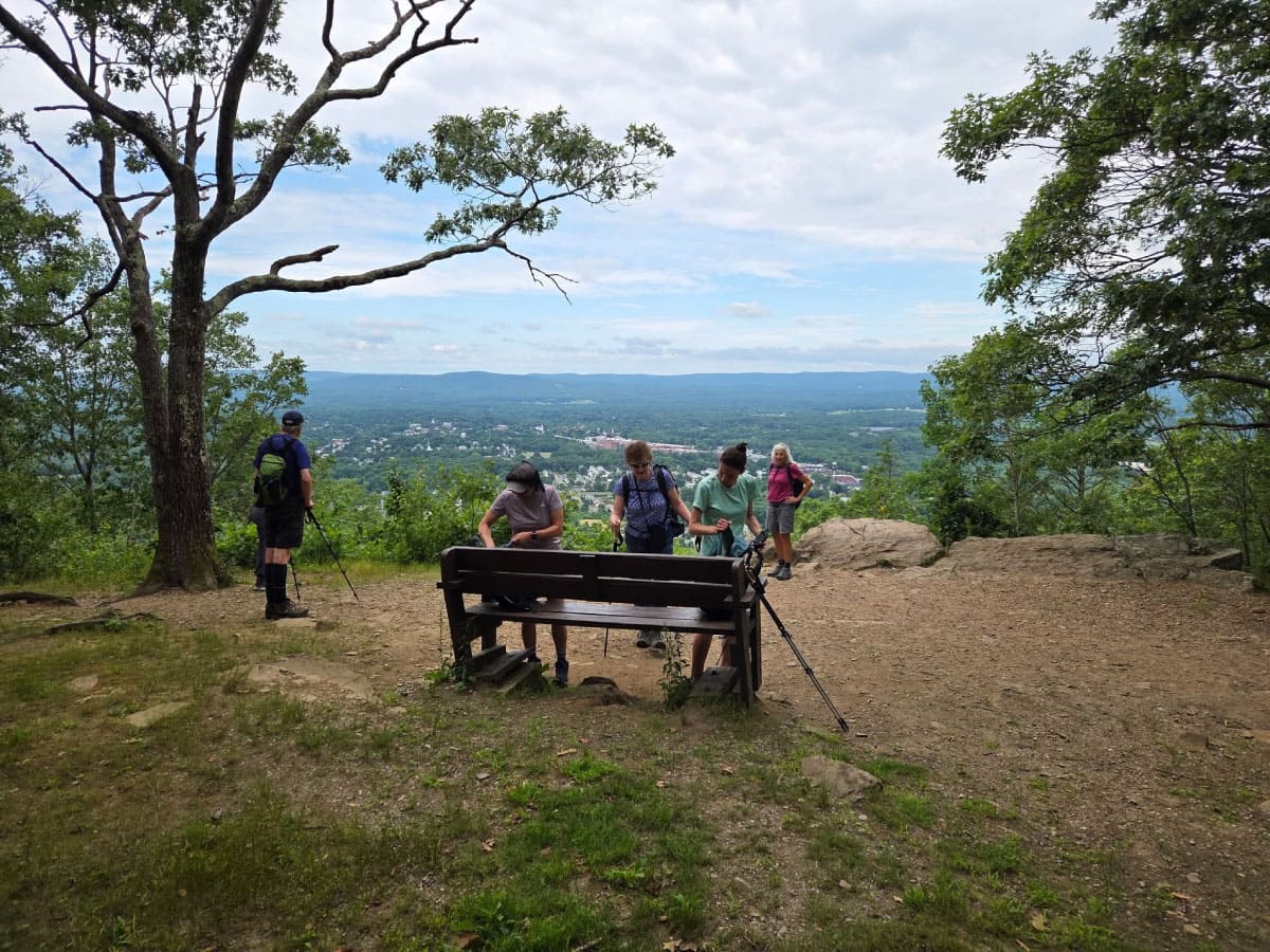 Hikers at a rest stop