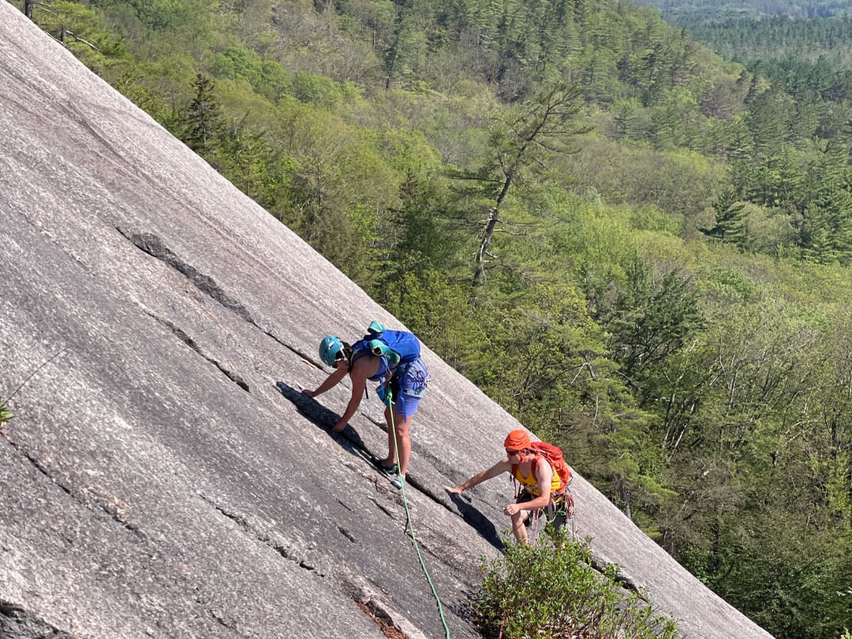 Two climbers on White Horse Ledge