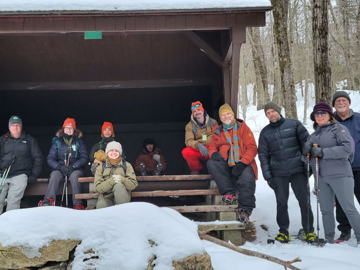 Group photo of snowshoers