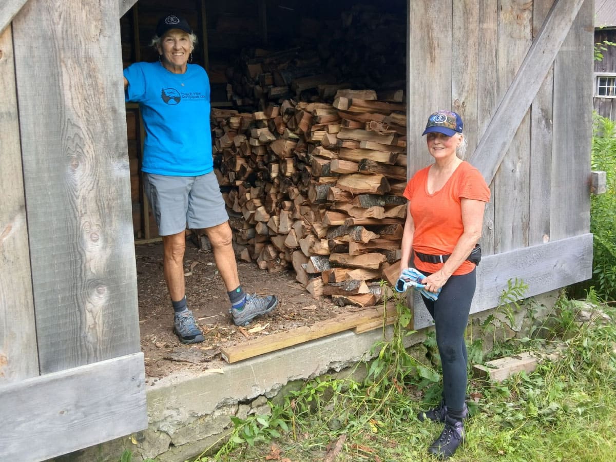 Volunteers collecting wood