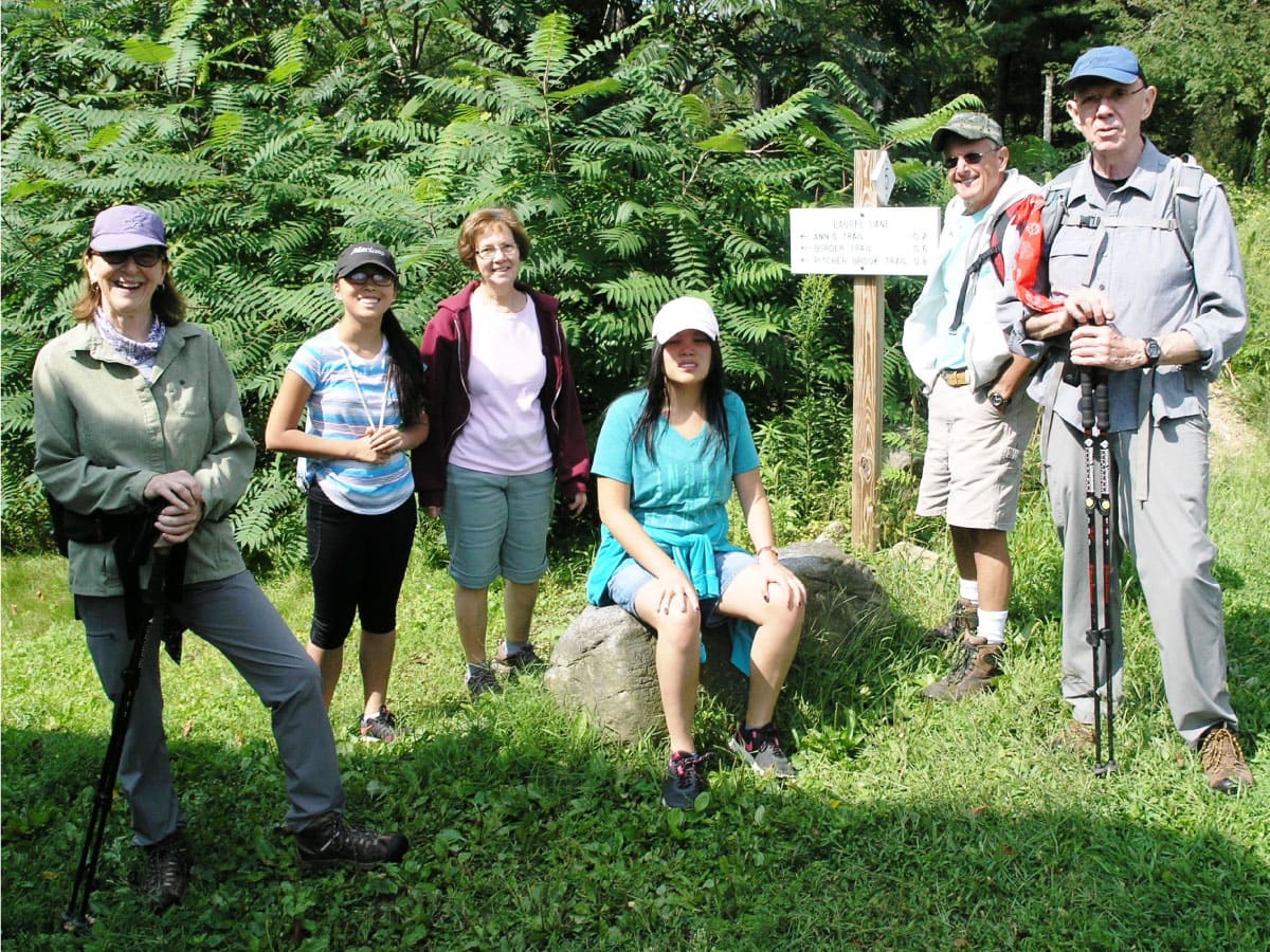 Hikers pose for a group photo
