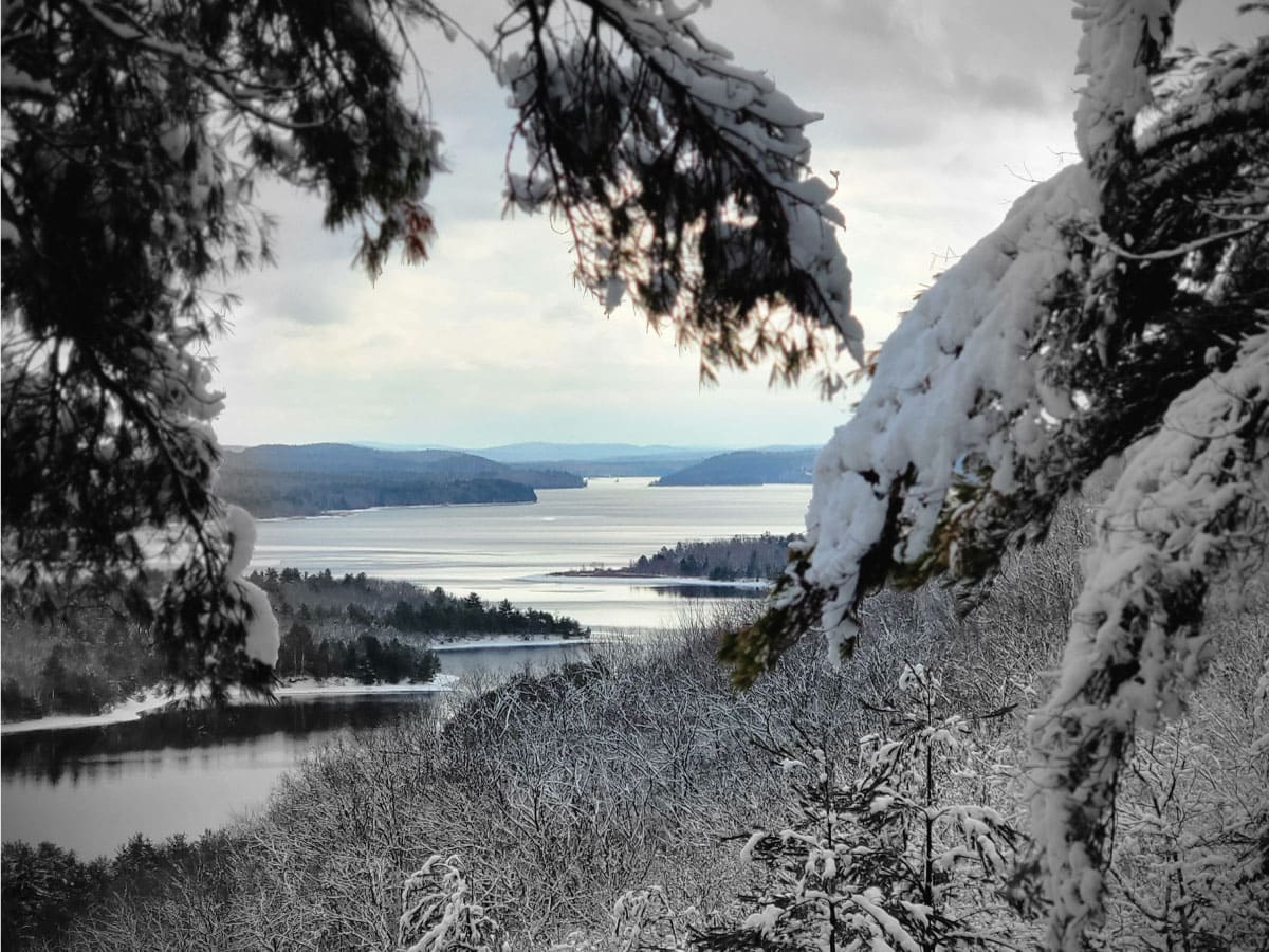 View of Quabbin Reservoir in winter