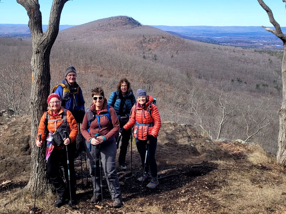 Hikers posing for a photograph
