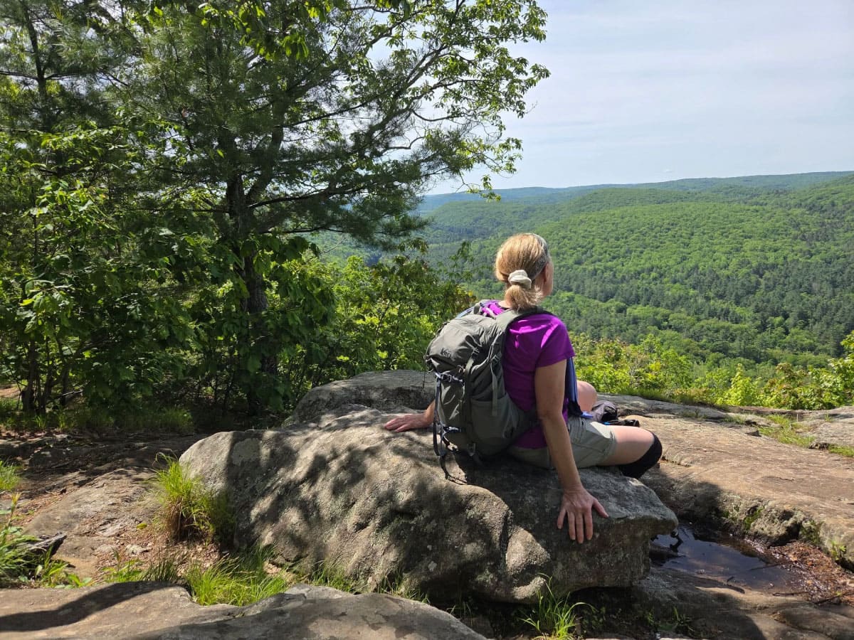 A hiker admiring the view
