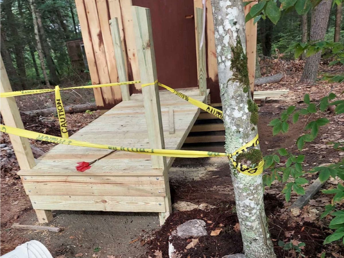 Construction of the entry ramp