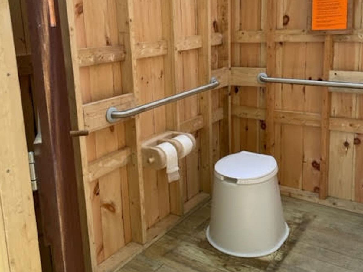 Interior view of the privy