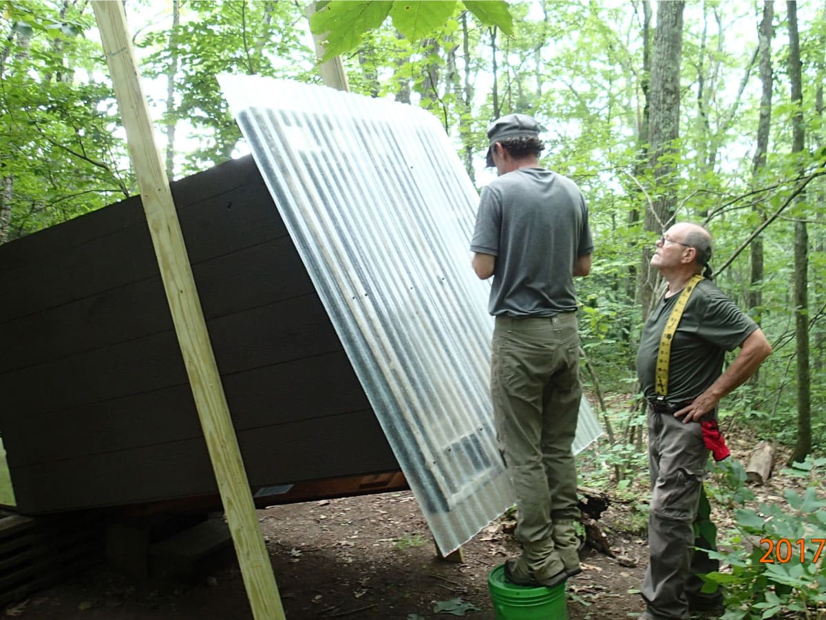 New roof for the Tom Leonard privy
