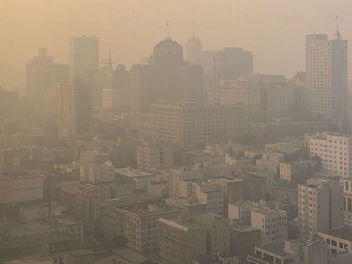 A city in smog