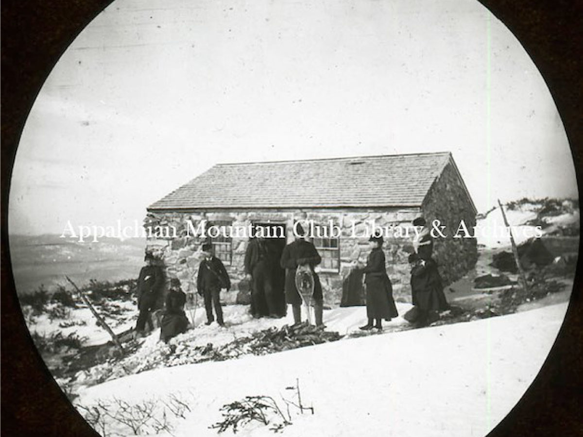 Snowshoers at Madison Spring Hut