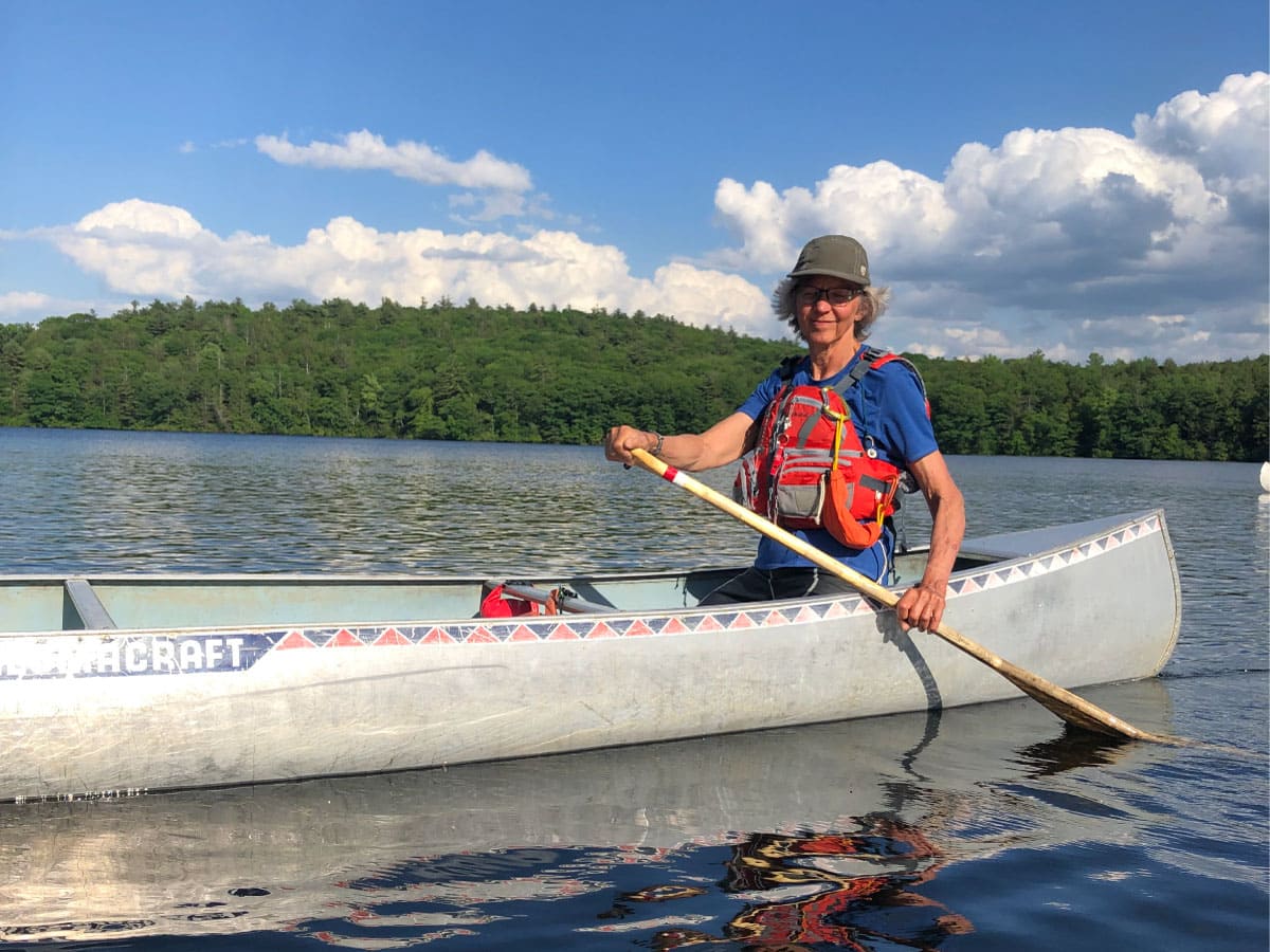 Woman canoeing